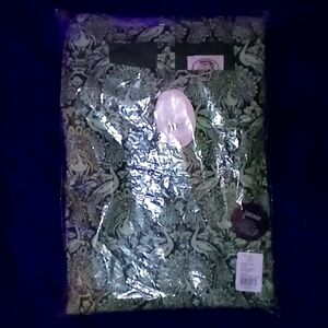 ONE 100% ORGANIC COTTON LAURA ASHLEY GREEN PEACOCKS LONG SLEEVE DRESS👗SIZE 12